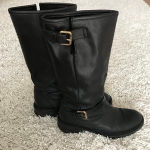 Fendi Genuine Rabbit Fur Lined Motorcycle Boot